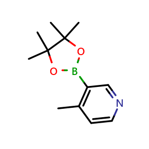 Chemical structure of 4-methyl-3-(4,4,5,5-tetramethyl-1,3,2-dioxaborolan-2-yl)pyridine , CAS 1171891-31-8, AChemBlock Q68334