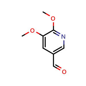 Chemical structure of 5,6-dimethoxynicotinaldehyde , CAS 52605-99-9, AChemBlock Q68344