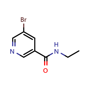 Chemical structure of 5-bromo-N-ethylnicotinamide , CAS 173999-48-9, AChemBlock Q68367