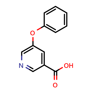 Chemical structure of 5-phenoxynicotinic acid , CAS 668969-15-1, AChemBlock Q68369