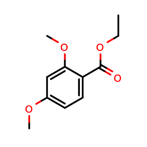 Chemical structure of ethyl 2,4-dimethoxybenzoate , CAS 81722-07-8, AChemBlock Q68382