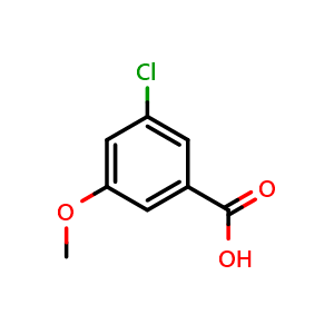 Chemical structure of 3-chloro-5-methoxybenzoic acid , CAS 82477-67-6, AChemBlock Q68383