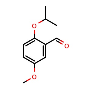 Chemical structure of 2-isopropoxy-5-methoxybenzaldehyde , CAS 75792-36-8, AChemBlock Q68388
