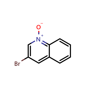 Chemical structure of 3-bromoquinoline 1-oxide , CAS 22615-00-5, AChemBlock Q68392