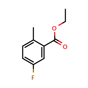Chemical structure of ethyl 5-fluoro-2-methylbenzoate , CAS 56427-66-8, AChemBlock Q68407