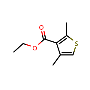 Chemical structure of ethyl 2,4-dimethylthiophene-3-carboxylate , CAS 36382-81-7, AChemBlock Q68506