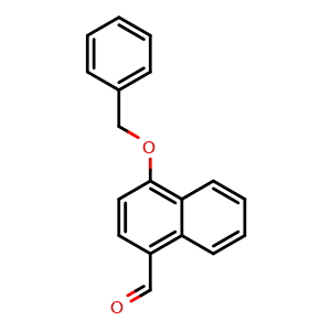 Chemical structure of 4-(benzyloxy)-1-naphthaldehyde , CAS 213455-52-8, AChemBlock Q68522