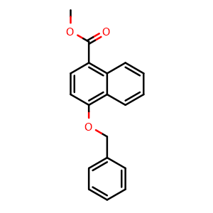 Chemical structure of methyl 4-(benzyloxy)-1-naphthoate , CAS 2145093-84-9, AChemBlock Q68524