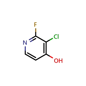 Chemical structure of 3-chloro-2-fluoropyridin-4-ol , CAS 1227499-28-6, AChemBlock Q68533