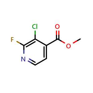 Chemical structure of methyl 3-chloro-2-fluoroisonicotinate , CAS 1214385-95-1, AChemBlock Q68535