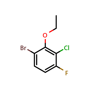 Chemical structure of 1-Bromo-3-chloro-2-ethoxy-4-fluorobenzene , CAS 2179038-46-9, AChemBlock Q68560
