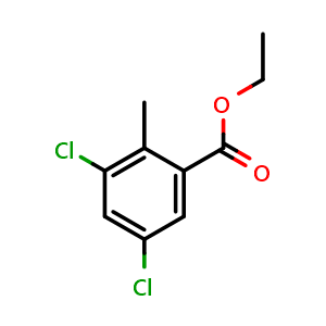Chemical structure of ethyl 3,5-dichloro-2-methylbenzoate , CAS 1552579-28-8, AChemBlock Q68590