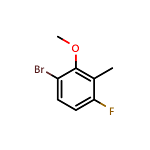 Chemical structure of 1-bromo-4-fluoro-2-methoxy-3-methylbenzene , CAS 1783385-83-0, AChemBlock Q68637