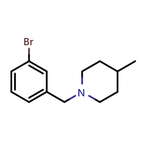 Chemical structure of 1-(3-bromobenzyl)-4-methylpiperidine , CAS 891419-08-2, AChemBlock Q68643