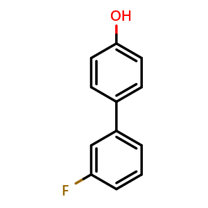 Chemical structure of 3'-fluoro-[1,1'-biphenyl]-4-ol , CAS 64465-61-8, AChemBlock Q68644