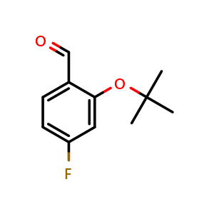 Chemical structure of 2-(tert-butoxy)-4-fluorobenzaldehyde , CAS 1289069-65-3, AChemBlock Q68657