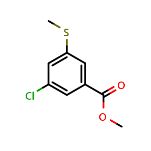 Chemical structure of methyl 3-chloro-5-(methylthio)benzoate , CAS 1824578-68-8, AChemBlock Q68678
