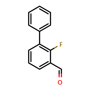 Chemical structure of 2-fluoro-[1,1'-biphenyl]-3-carbaldehyde , CAS 1508348-13-7, AChemBlock Q68695