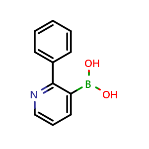 Chemical structure of (2-phenylpyridin-3-yl)boronic acid , CAS 1029654-14-5, AChemBlock Q68709
