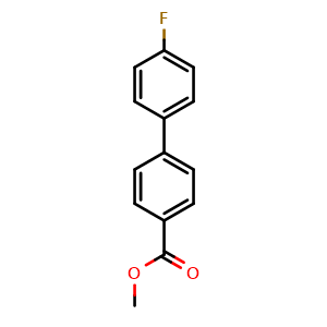 Chemical structure of methyl 4'-fluoro-[1,1'-biphenyl]-4-carboxylate , CAS 80254-87-1, AChemBlock Q68728