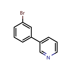 Chemical structure of 3-(3-bromophenyl)pyridine , CAS 4422-32-6, AChemBlock Q68731