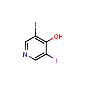 Chemical structure of 3,5-diiodopyridin-4-ol , CAS 7153-08-4, AChemBlock Q68758