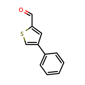 Chemical structure of 4-phenylthiophene-2-carbaldehyde , CAS 26170-87-6, AChemBlock Q68774
