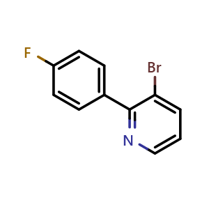 Chemical structure of 3-bromo-2-(4-fluorophenyl)pyridine , CAS 1417519-79-9, AChemBlock Q68776