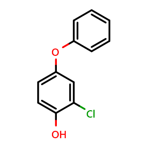 Chemical structure of 2-chloro-4-phenoxyphenol , CAS 54582-59-1, AChemBlock Q68786