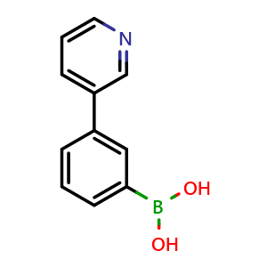 Chemical structure of (3-(pyridin-3-yl)phenyl)boronic acid , CAS 351422-72-5, AChemBlock Q68798