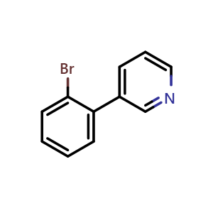 Chemical structure of 3-(2-bromophenyl)pyridine , CAS 847264-30-6, AChemBlock Q68805