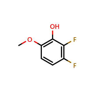 Chemical structure of 2,3-difluoro-6-methoxyphenol , CAS 186306-70-7, AChemBlock Q68844