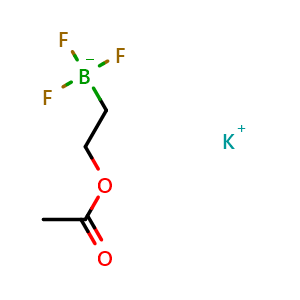 Chemical structure of potassium (2-acetoxyethyl)trifluoroborate , CAS 1408168-77-3, AChemBlock Q68858