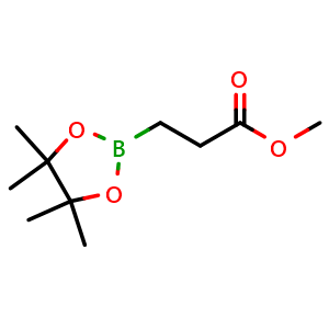 Chemical structure of methyl 3-(4,4,5,5-tetramethyl-1,3,2-dioxaborolan-2-yl)propanoate , CAS 1150561-77-5, AChemBlock Q68860