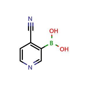 Chemical structure of (4-Cyanopyridin-3-yl)boronic acid , CAS 874290-90-1, AChemBlock Q68861