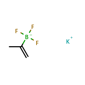 Chemical structure of potassium trifluoro(prop-1-en-2-yl)borate , CAS 395083-14-4, AChemBlock Q68864