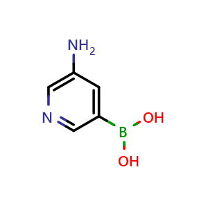 Chemical structure of (5-Aminopyridin-3-yl)boronic acid , CAS 1169748-84-8, AChemBlock Q68878