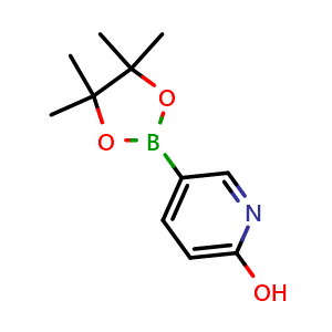 Chemical structure of 5-(4,4,5,5-tetramethyl-1,3,2-dioxaborolan-2-yl)pyridin-2-ol , CAS 1054483-78-1, AChemBlock Q68892