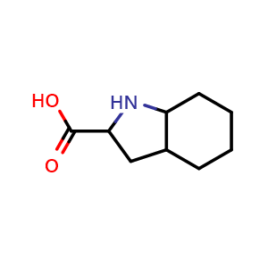 Chemical structure of octahydro-1H-indole-2-carboxylic acid , CAS 145513-91-3, AChemBlock Q68911