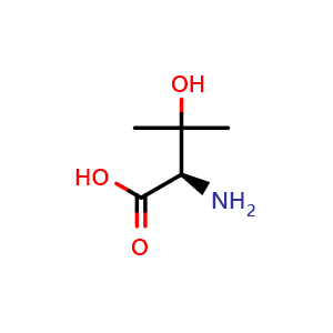 Chemical structure of (R)-2-amino-3-hydroxy-3-methylbutanoic acid , CAS 2280-48-0, AChemBlock Q68942