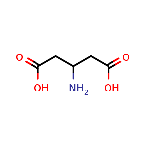 Chemical structure of 3-aminopentanedioic acid , CAS 1948-48-7, AChemBlock Q68959