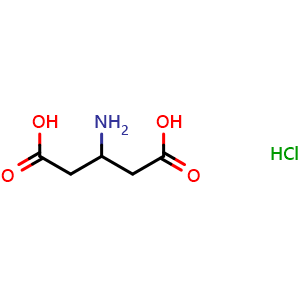 Chemical structure of 3-aminopentanedioic acid hydrochloride , CAS 336182-10-6, AChemBlock Q68962