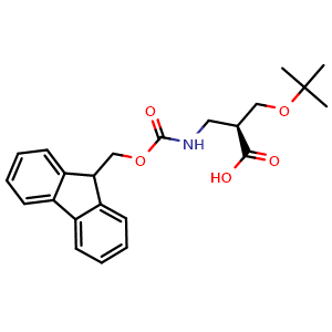 Chemical structure of (S)-3-((((9H-fluoren-9-yl)methoxy)carbonyl)amino)-2-(tert-butoxymethyl)propanoic acid , CAS 865152-44-9, AChemBlock Q69075