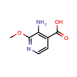 Chemical structure of 3-amino-2-methoxyisonicotinic acid , CAS 870997-81-2, AChemBlock Q69141