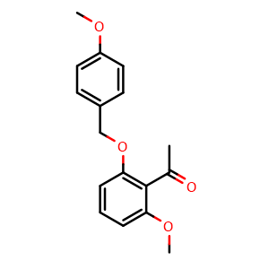 Chemical structure of 1-(2-methoxy-6-((4-methoxybenzyl)oxy)phenyl)ethan-1-one , CAS 1234015-61-2, AChemBlock Q69149