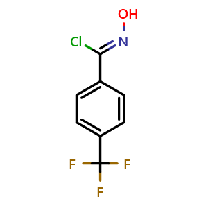 Chemical structure of N-hydroxy-4-(trifluoromethyl)benzimidoyl chloride , CAS 74467-05-3, AChemBlock Q69171