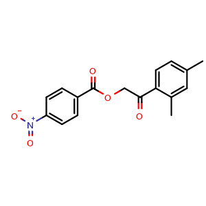 Chemical structure of 2-(2,4-dimethylphenyl)-2-oxoethyl 4-nitrobenzoate , CAS 1327395-79-8, AChemBlock Q69216