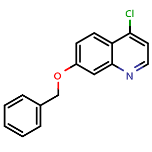 Chemical structure of 7-(benzyloxy)-4-chloroquinoline , CAS 178984-56-0, AChemBlock Q69223