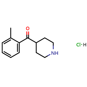 Chemical structure of piperidin-4-yl(o-tolyl)methanone hydrochloride , CAS 64671-34-7, AChemBlock Q69230