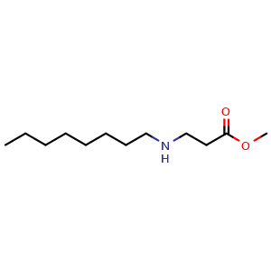 Chemical structure of methyl 3-(octylamino)propanoate , CAS 24546-11-0, AChemBlock Q69243